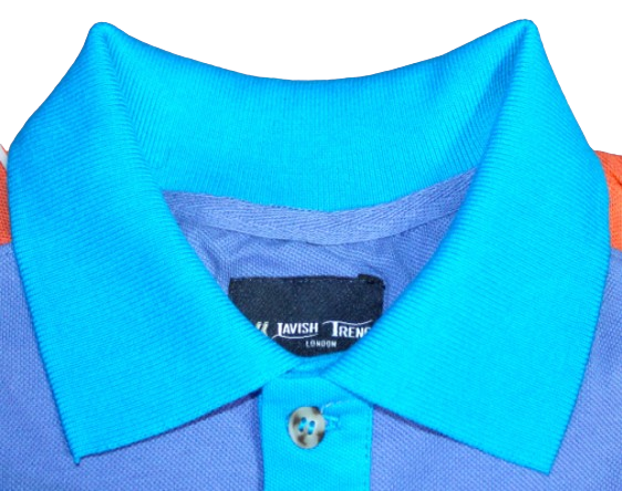 Polo Shirt, Dark Blue/Light Blue/Maroon; Cotton