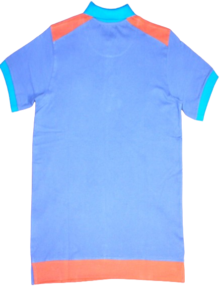 Polo Shirt, Dark Blue/Light Blue/Maroon; Cotton