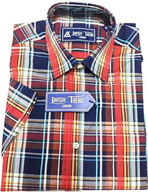 Check Shirt, Short Sleeve, Cotton Mix.