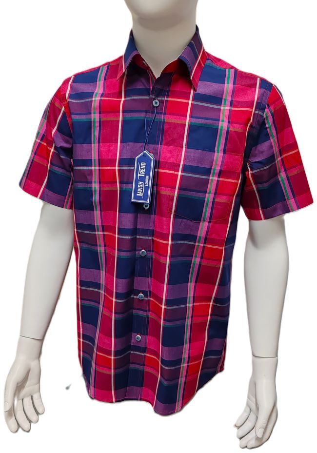 Check Shirt, Short Sleeve, 100% Cotton