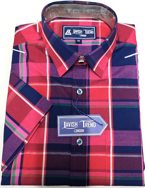 Check Shirt, Short Sleeve, 100% Cotton