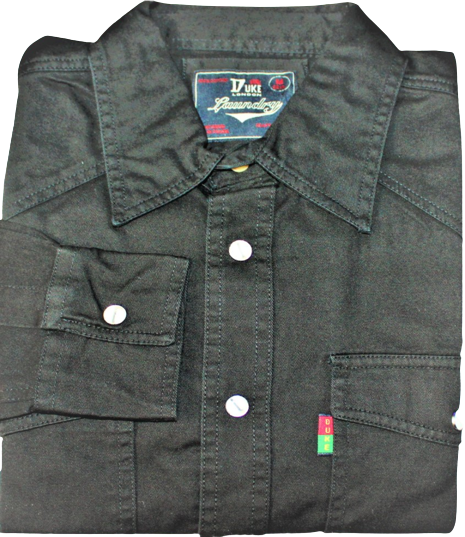 Denim, Black, Cotton Shirt