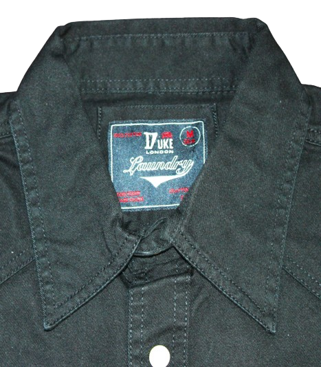 Denim, Black, Cotton Shirt