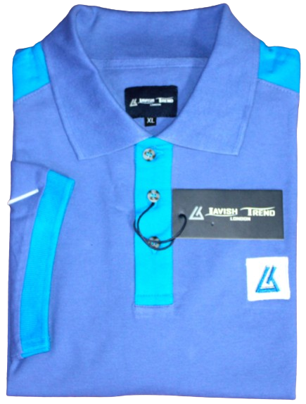 Polo Shirt for Men, Dark Blue/Light Blue.  Lavish Trend - London