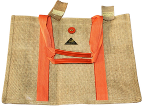 Hand Bag, Hand Made, 100% Top Grain Cowhide leather & Jute Fabric; Lavish Trend London