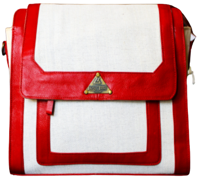 Ladies Hand Bag, 100% Top Grain Cowhide Leather & Jute Fabric