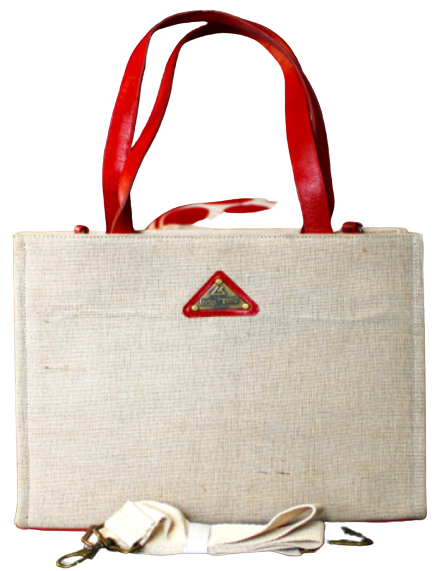 Unisex Hand Bag, 100% Top Grain Cowhide leather & Natural Jute Fabric