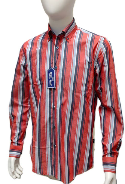 Stripe Shirt, Long Sleeve,  100% Cotton.
