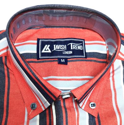 Stripe Shirt, Long Sleeve,  100% Cotton.