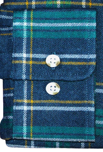 Check, Deep Blue, Long Sleeve, Cotton Shirt