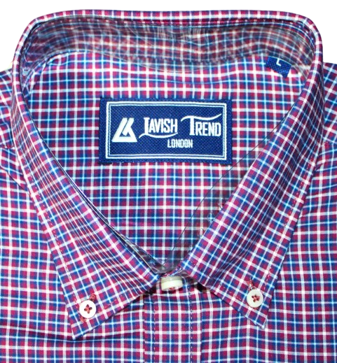Burgundy Check; Full Sleeve, Cotton Shirt