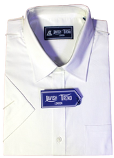 White; Half Sleeve, Button Free Collar, Men Shirt