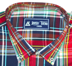 Check Shirt for Men, Multicolour, Full Sleeves, Button-down Collar.  Lavish Trend - London.