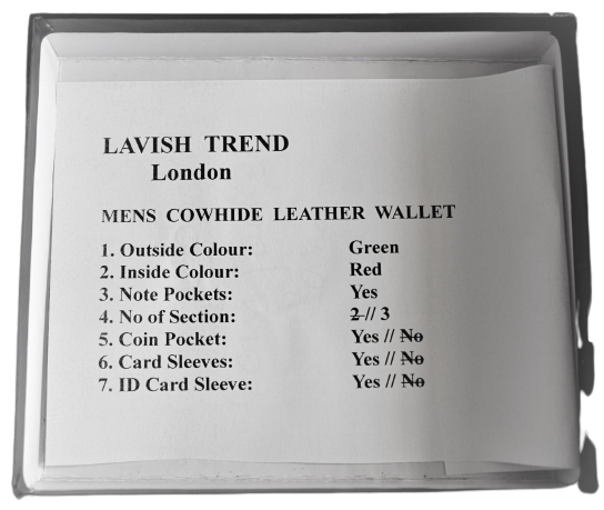 Wallet for Men, Handmade, 100% Top Grain Cowhide Leather