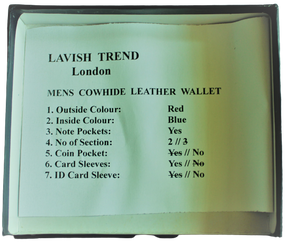 Wallet for Men, Handmade, 100% Top Grain Cowhide Leather, Lavish Trend London.